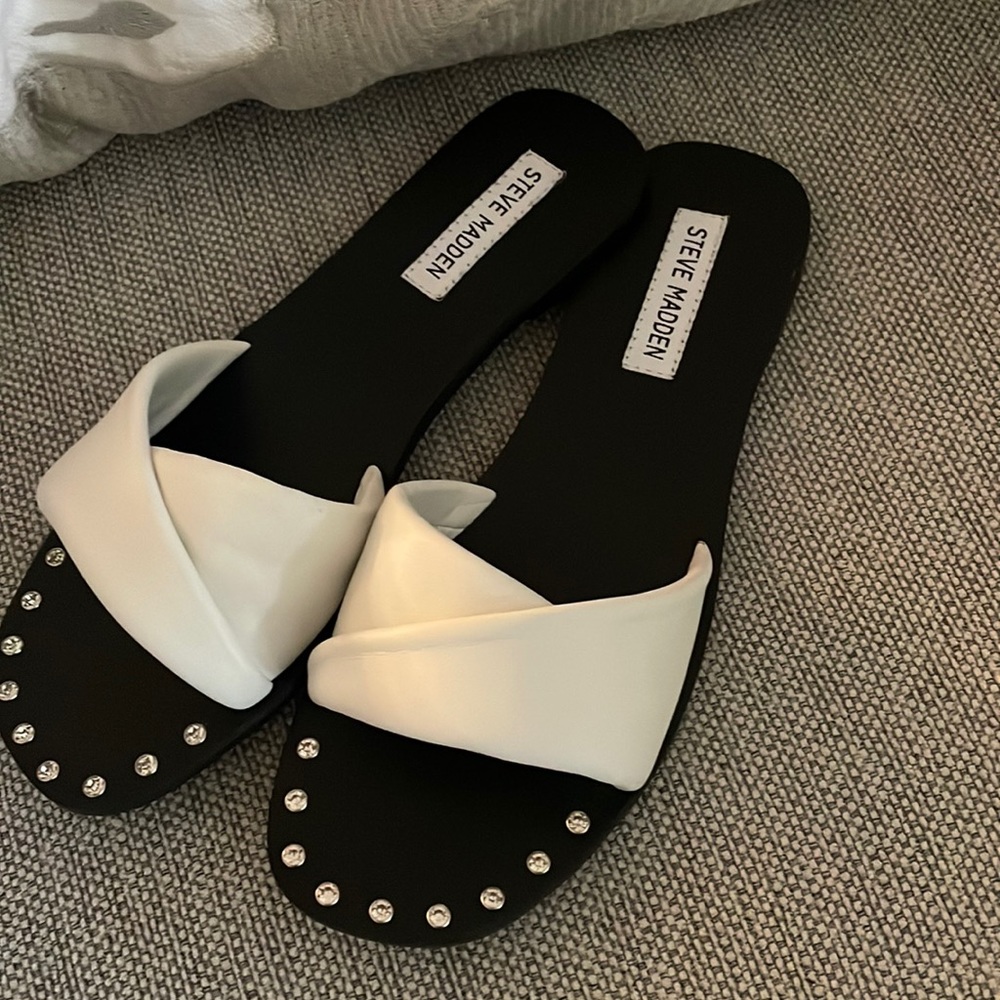 Steve Madden Métis white leather sandals